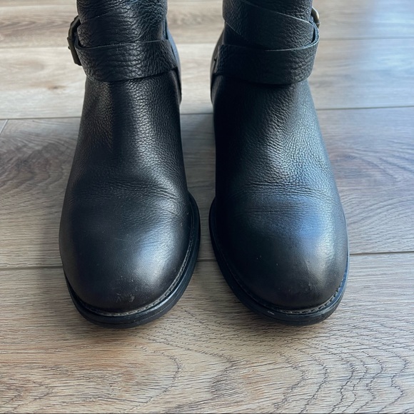 J. Crew Ryder Short Black Leather Buckle Boots - Picture 4 of 15